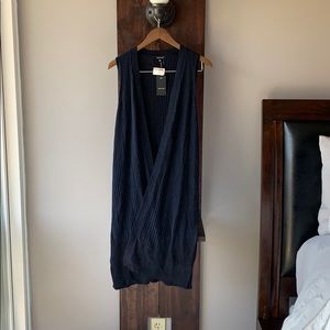 Dark blue long sweater vest